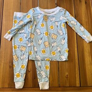 Little Sleepies Blue Breakfast Buddies Pajamas Size 12-18 Months